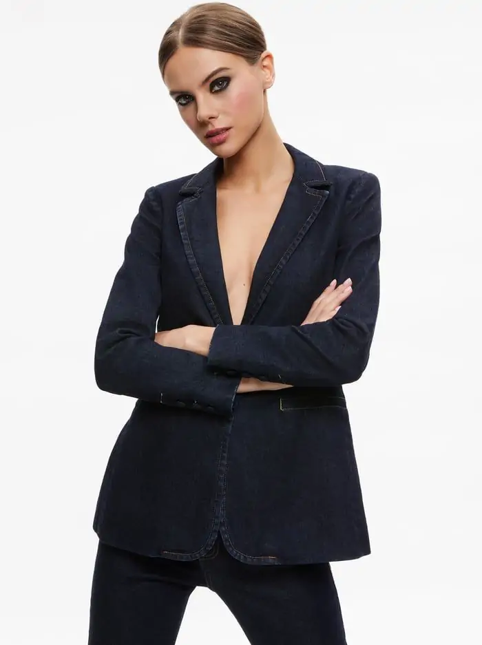 MACEY DENIM FITTED BLAZER